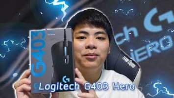 เมาส์สายถักจับถนัดมือ Logitech G403 HERO Gaming mouse