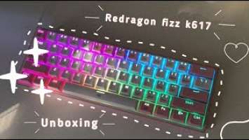 White + Pink Redragon Fizz K617 60% Keyboard Unboxing ✨