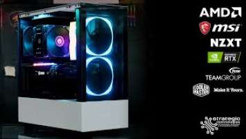 GAMING PC - NZXT H510 ELITE WHITE, AMD RYZEN 7 3700X, MSI NVIDIA GEFORCE RTX 3070 GAMING X TRIO