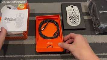 Unboxing STEELSERIES AEROX 3 white 2022 Wireless mouse (asmr)