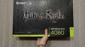 Распаковка Palit RTX 4080 Game Rock