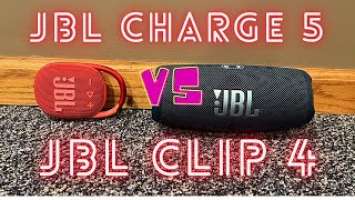 JBL Charge 5 vs JBL Clip 4 sound battle