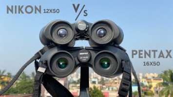 PENTAX SP 16x50 vs NIKON 12x50 Binoculars: In-depth Comparison and Field Test!