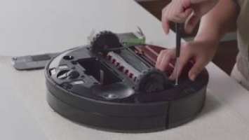 Замена модуля вращающейся щетки Roomba 980