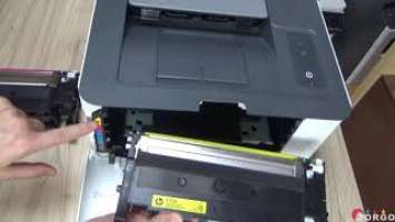 Замена картриджа с тонером HP Color Laser 150nw