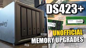 Synology DS423+ NAS Unofficial 4-8-16-32GB Memory Tests