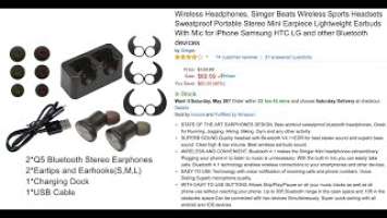 Simger Beats Wireless Sports Headsets Unboxing/Review/Setup