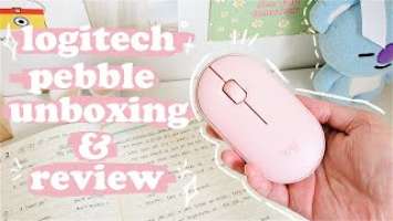 Logitech pebble M350 unboxing and review in pink | a simple portable aesthetic mouse for everyday