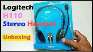 Logitech H110 Stereo Headset with mic, unboxing, review, Stereo Headphones, Logitech