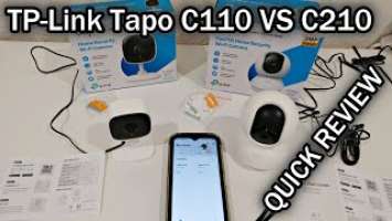 TP-Link Tapo C110 Vs C210 2K PTZ Security Camera 2-Way Audio Siren, Night Vision Comparison Review