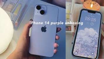 iphone 14 (purple) unboxing ‍♀️☁️ + MOFT unboxing