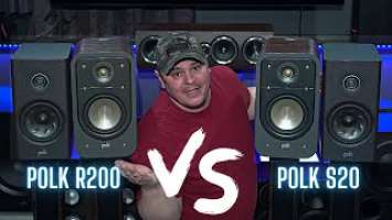 BUDGET SPEAKER BATTLE, Who Wins? POLK R200 vs POLK S20 w/ Demos!