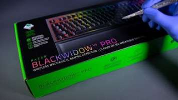 Razer BlackWidow V3 Pro: Wireless Mechanical Gaming Keyboard Unboxing and Sound Test - ASMR