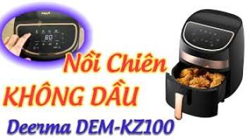 Nồi chiên không dầu Deerma KZ100 - Giảm 90% chất béo, 8 Chế Độ Nấu gà, bò, cá, tôm, khoai tây, pizza