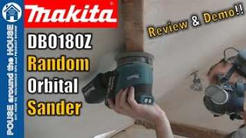 Makita random orbital sander DBO180Z REVIEW & DEMO. Makita LXT orbital sander full demonstration.