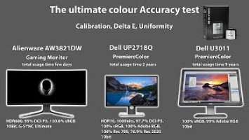 Alienware AW3821DW color test VS pro display Dell UP2718Q and Dell U3011 free ICC profile download