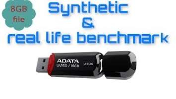 rd #297 16GB ADATA UV150 USB 3 0 Synthetic and Real life benchmark with 8GB file