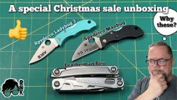 Unboxing a Leatherman Rev, a Spyderco Manbug & a Spyderco Ladybug 3… fun future giveaways!