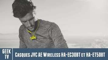 Casques sports JVC HA-EC30BT et HA-ET50BT