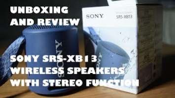 UNBOXING Sony Portable Speaker with Extra Bass Mic and Bluetooth SRS-XB13 and Stereo Function-Review