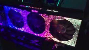 Palit GeForce RTX 3070 Ti GameRock OC　部屋を照らす虹の光 RGB LED