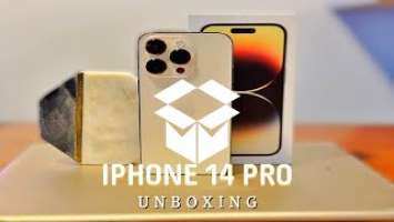 New iPhone 14 PRO UNBOXING & SETUP: Gold Edition - effortlessly set up with E-SIM