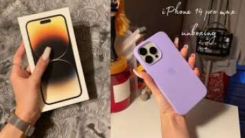 Распаковка iphone 14 pro max gold unboxing ✨ aesthetic unboxing