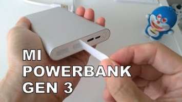 Xiaomi Mi 10000mAh Power Bank Gen 3 Support USB-C Two-way Fast Charge Powerbank Unboxing Testing