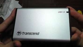 Распаковка и сборка внешнего кармана Transcend StoreJet 25S3