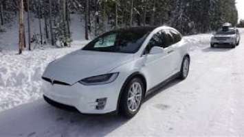 19 Inch Rim and Bridgestone Blizzak DM-V2 Tire on Tesla Model X