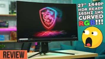 Monitor Gaming RGB 27" 1440p, 165Hz, Type-C, Curved! MSI Optix MAG272CQR