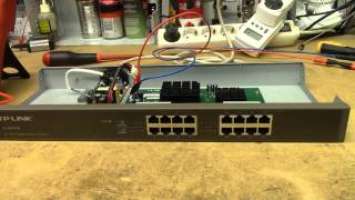 Trash-picked TP-LINK TL-SG1016 16-port GbE switch repair