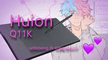 Huion Q11k Tablet (unboxing + speedpaint) (voice reveal?)