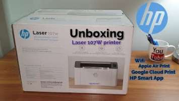 HP Laser Jet 107W Printer | Hp 100 Series printer | Wifi enabled | Unboxing | Printer visual