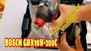 CORDLESS IMPACT DRIVER / WRENCH BOSCH GDX18V-200C UNBOXING AND REMOVE WHEEL NUT TEST