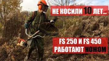 Сравнение триммеров FS с ножом (часть 2) | Comparison of Stihl FS 250 & FS 450 trimmers with a blade