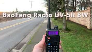 BaoFeng Radio UV-5R 8W Handheld Ham Radios (VHF & UHF) High Gain Antenna & Programming Cable Test