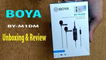 BOYA  BY M1DM Dual Lavalier Microphone Unboxing & Review