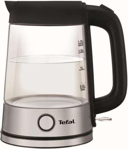 Чайник электрический Tefal Glass Kettle KI750D30, 2400Вт, серебристый