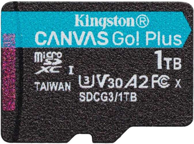 Карта памяти microSDXC UHS-I U3 Kingston Canvas Go! Plus 1024 ГБ, 170 МБ/с, Class 10, SDCG3/1TBSP,  1 шт., без адаптера