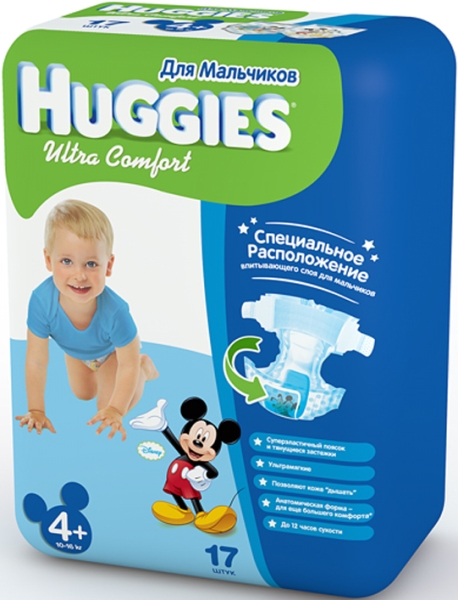 Huggies Ultra Comfort Boy 4 Plus / 17 pcs