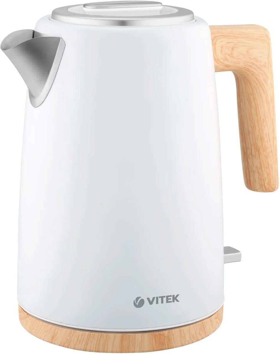 Чайник электрический Vitek VT-1154, 2200Вт, белый и дерево