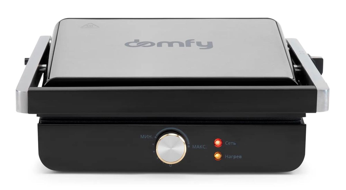 Электрогриль DOMFY DSM-EG301,  черный и серебристый