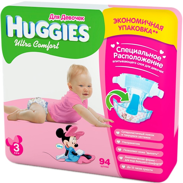 Huggies Ultra Comfort Girl 3 / 94 pcs