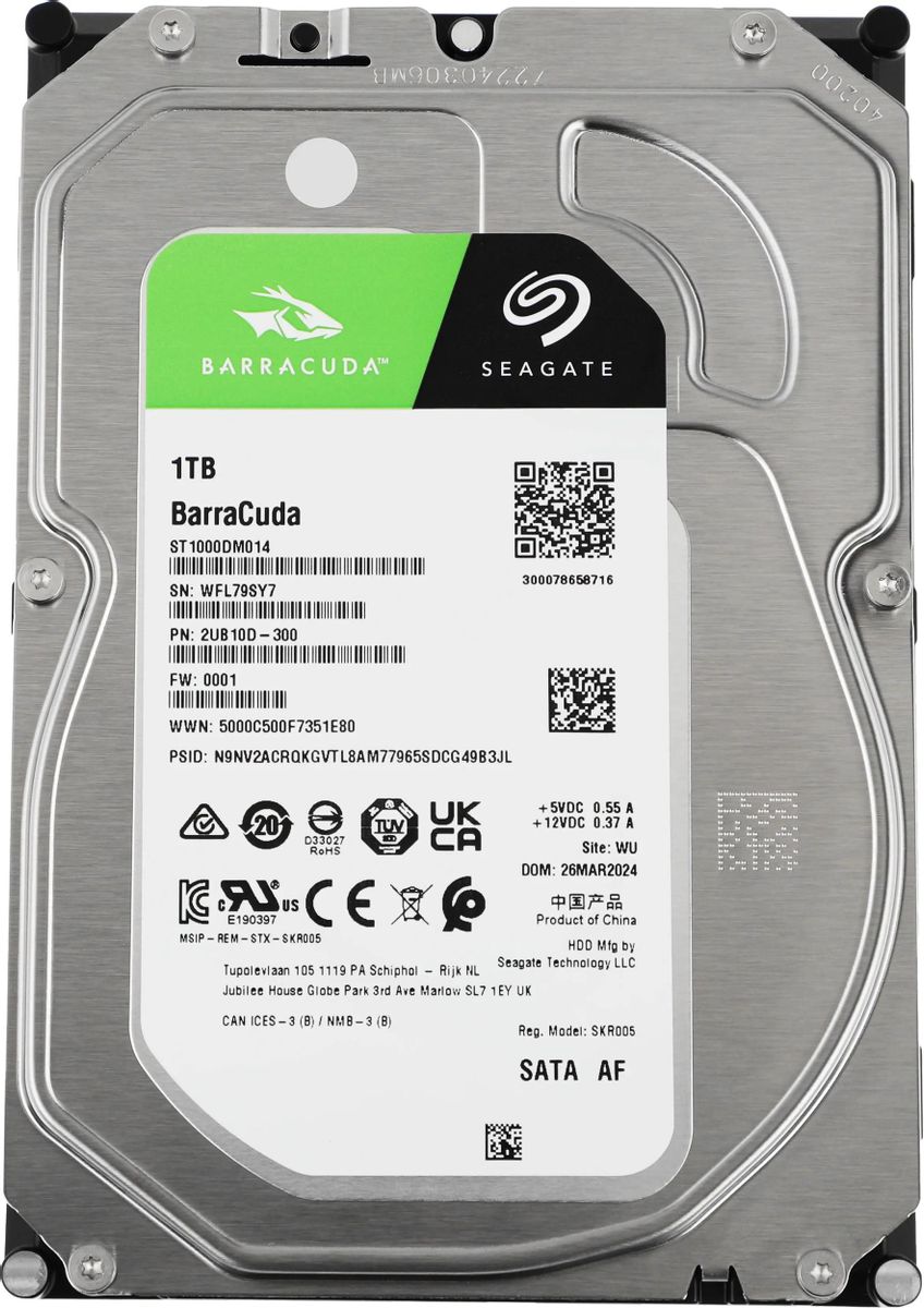 Жесткий диск Seagate Barracuda ST1000DM014,  1ТБ,  HDD,  SATA III,  3.5"