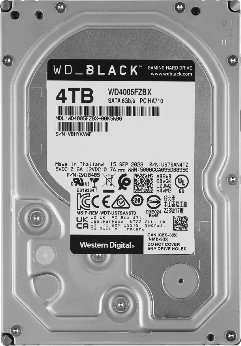 Жесткий диск WD Black WD4005FZBX,  4ТБ,  HDD,  SATA III,  3.5"