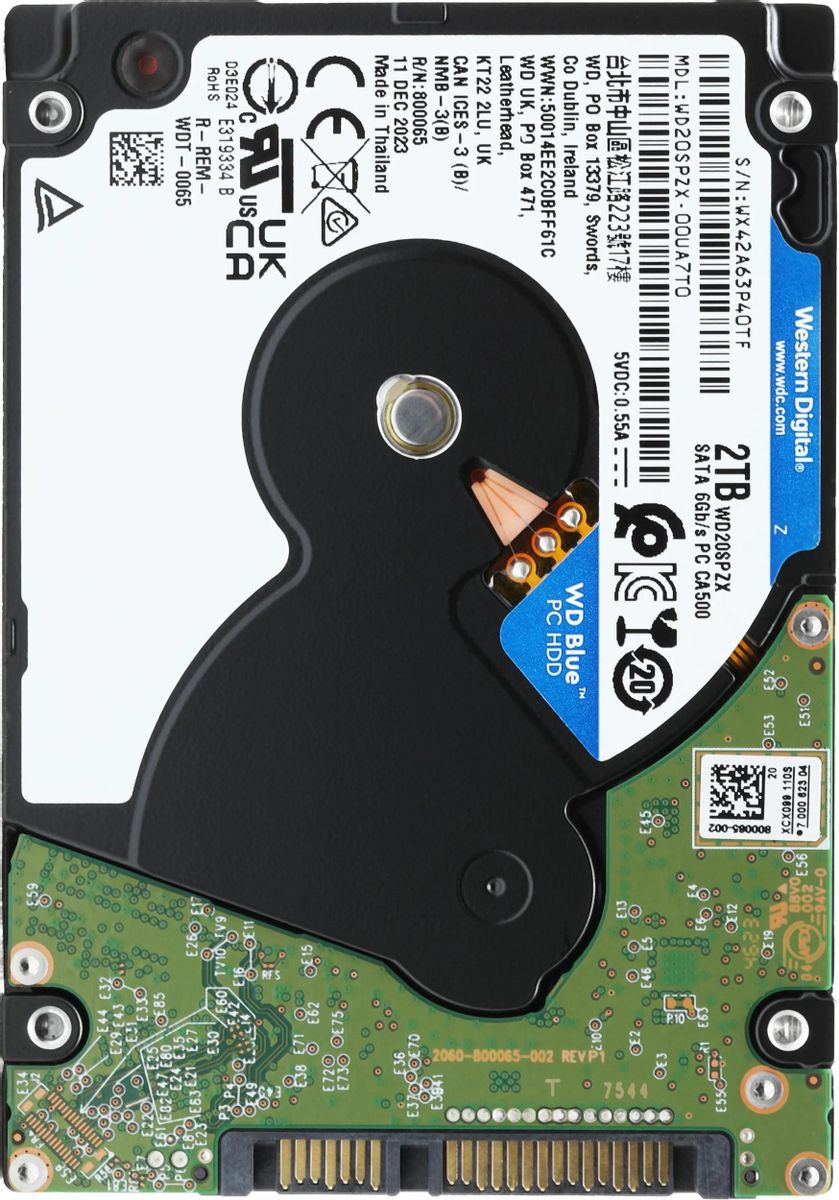 Жесткий диск WD Blue WD20SPZX,  2ТБ,  HDD,  SATA III,  2.5"