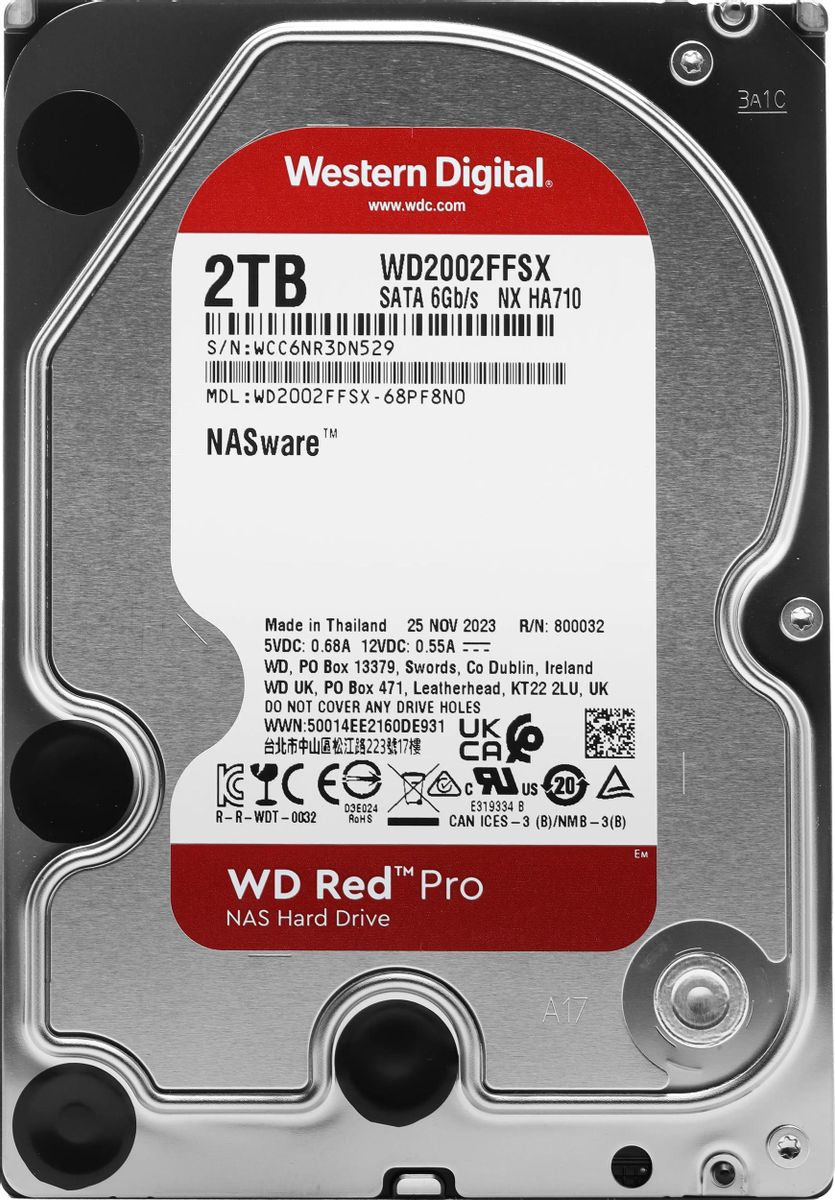 Жесткий диск WD Red Pro WD2002FFSX,  2ТБ,  HDD,  SATA III,  3.5"