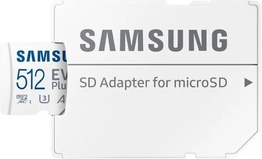 Карта памяти microSDXC UHS-I Samsung EVO Plus 512 ГБ, 160 МБ/с, Class 10, MB-MC512SA/EU,  1 шт., переходник SD