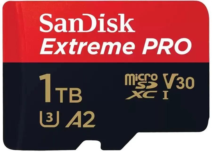 Карта памяти microSDXC UHS-I U3 Sandisk Extreme Pro 1024 ГБ, 200 МБ/с, Class 10, SDSQXCD-1T00-GN6MA,  1 шт., переходник SD